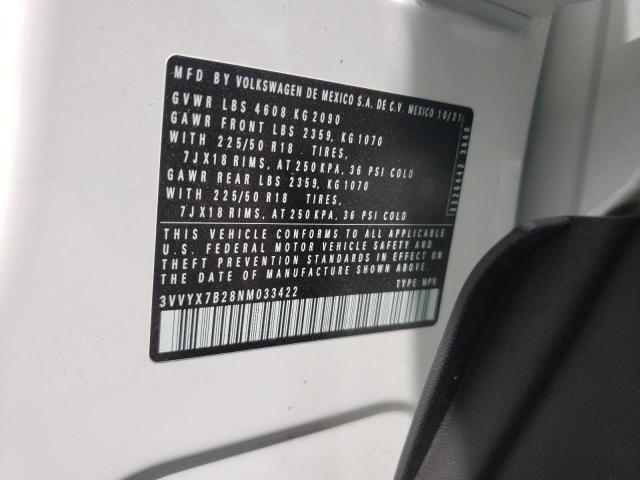 2022 VOLKSWAGEN TAOS SE 3VVYX7B28NM033422