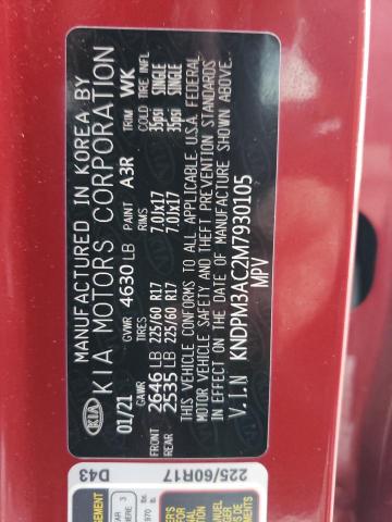 KNDPM3AC2M7930105 KIA Sportage Lx
