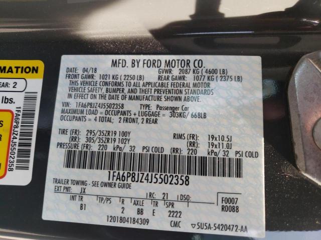 2018 FORD MUSTANG SH 1FA6P8JZ4J5502358