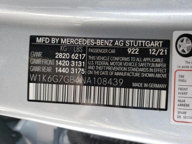 2022 MERCEDES-BENZ S 580 4MAT - W1K6G7GB4NA108439