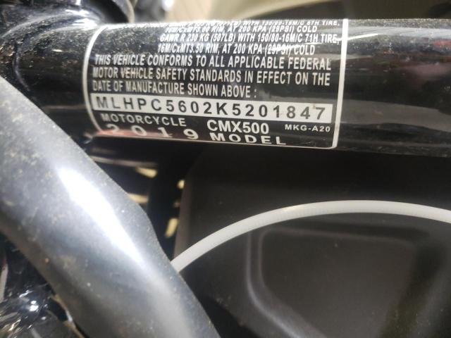 2019 HONDA CMX500 MLHPC5602K5201847