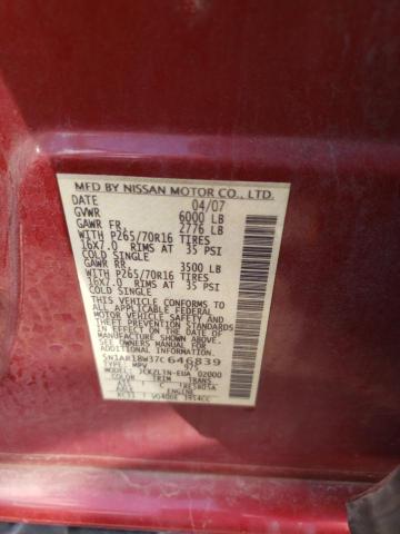 5N1AR18W37C646839 Nissan Pathfinder 2007. Фото: 9