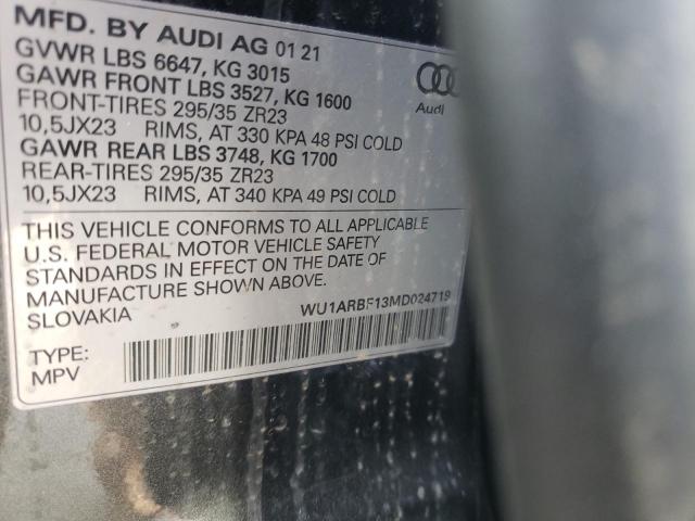2021 AUDI RS Q8 WU1ARBF13MD024719