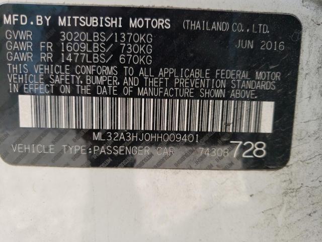 2017 MITSUBISHI MIRAGE ES ML32A3HJ0HH009401