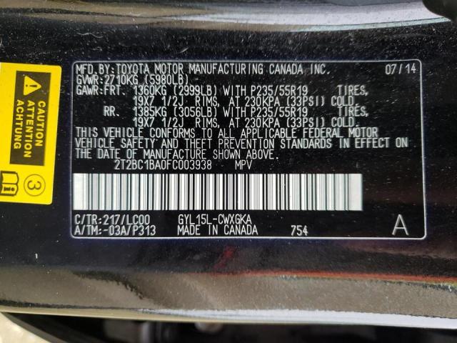 2015 LEXUS RX 450H 2T2BC1BA0FC003938