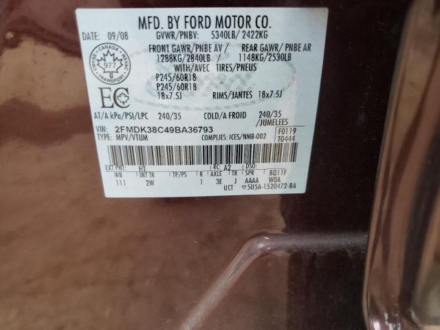 2FMDK38C49BA36793 Ford Edge Sel 2009. Фото: 9
