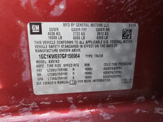 2016 CHEVROLET 2500 HD 1GC1KWE87GF156964