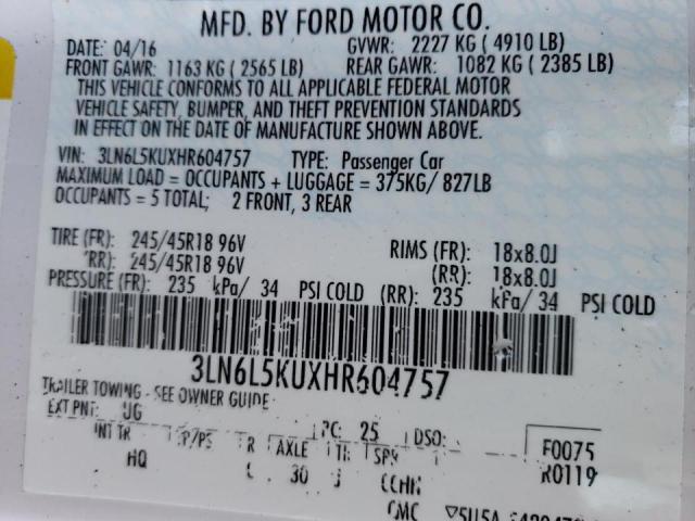 3LN6L5KUXHR604757 Lincoln MKZ
