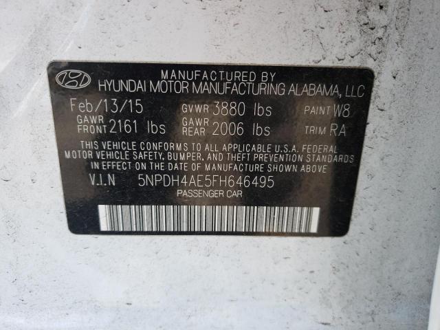 5NPDH4AE5FH646495 Hyundai Elantra Se 2015. Фото: 9