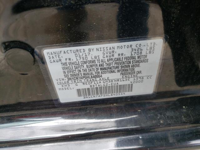 3N1CN7AP5HL840554 Nissan Versa S 2017. Фото: 9