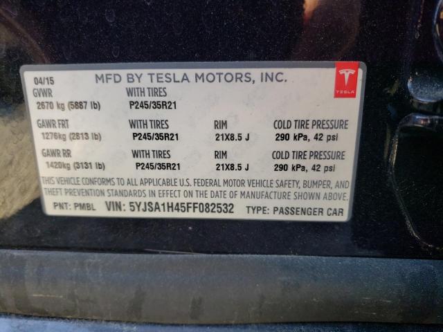2015 TESLA MODEL S P8 5YJSA1H45FF082532