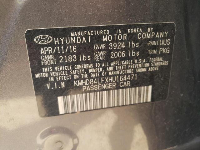 2017 HYUNDAI ACCENT GL KMHD84LFXHU164471