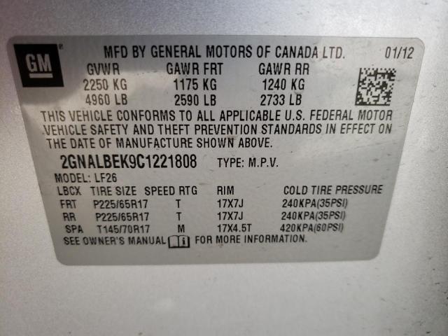 2GNALBEK9C1221808 Chevrolet Equinox Ls 2012. Фото: 9