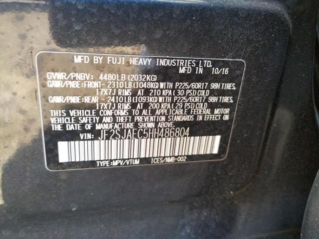 2017 SUBARU FORESTER 2 - JF2SJAEC5HH486804