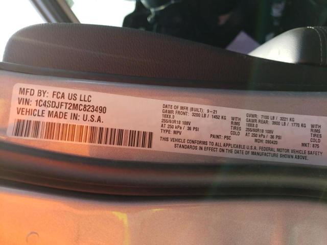 2021 DODGE DURANGO PU 1C4SDJFT2MC823490