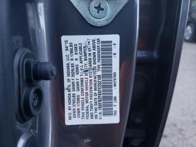 19XFB2F8XFE252108 Honda Civic Ex 2015. Фото: 9