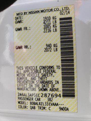 1N4AL3AP5EC287694 Nissan ALTIMA 2.5