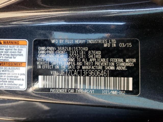 2015 SUBARU BRZ JF1ZCAC13F9606461