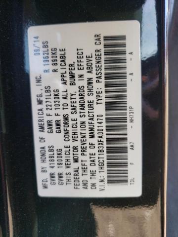 1HGCT1B3XFA001470 Honda Accord Lx- 2015. Фото: 9