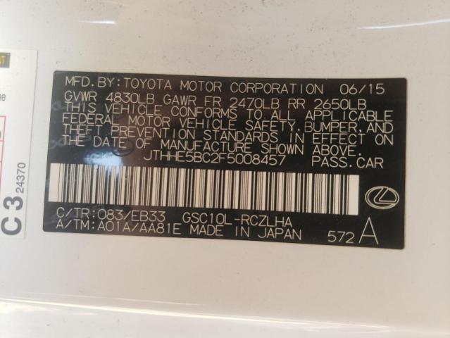 2015 LEXUS RC 350 JTHHE5BC2F5008457