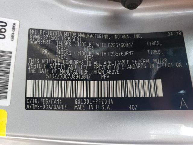 2018 TOYOTA SIENNA L 5TDZZ3DC7JS943617