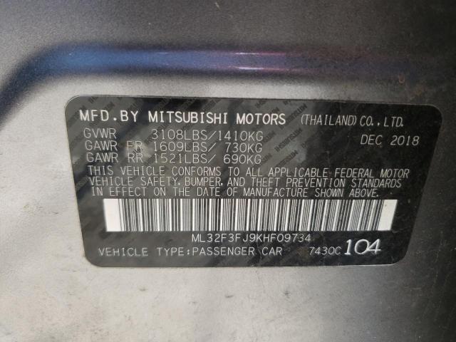 2019 MITSUBISHI MIRAGE G4 - ML32F3FJ9KHF09734