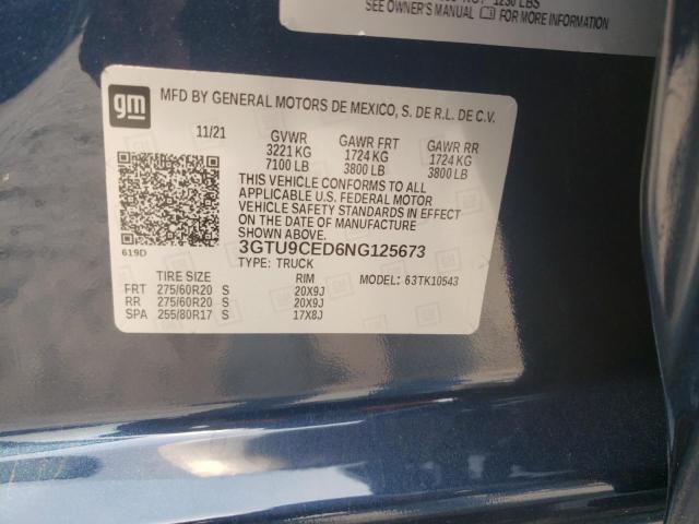 2022 GMC SIERRA LIM 3GTU9CED6NG125673