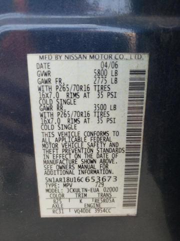 5N1AR18U16C653673 Nissan Pathfinder 2006. Фото: 9