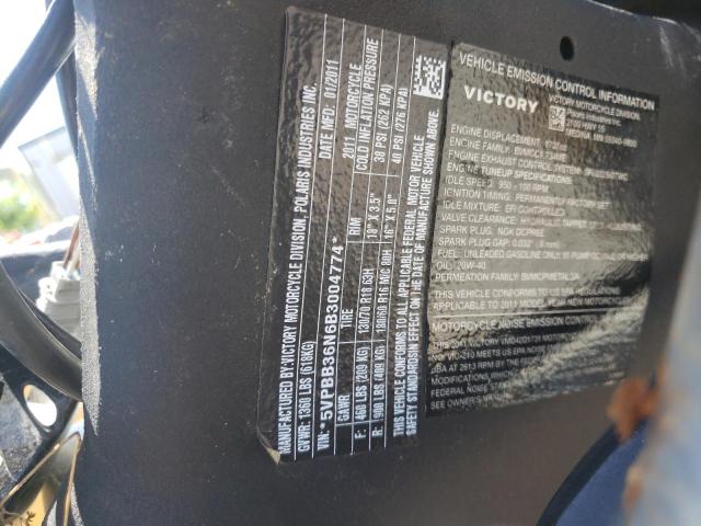 2011 VICTORY MOTORCYCLES CROSS ROAD 5VPBB36N6B3004774