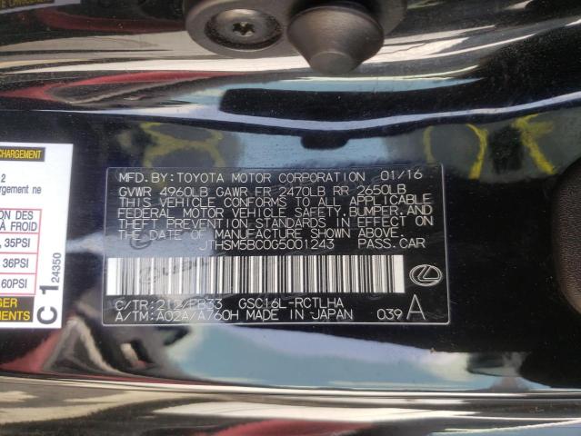 2016 LEXUS RC 300 JTHSM5BC0G5001243