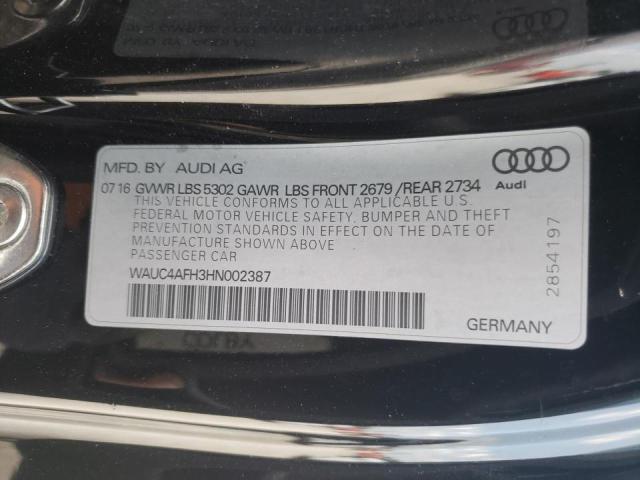 2017 AUDI S5 WAUC4AFH3HN002387
