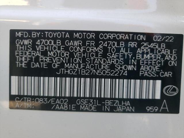 2022 LEXUS IS 350 F-S JTHGZ1B27N5052274