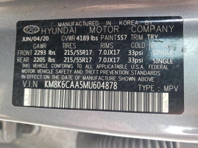 KM8K6CAA5MU604878 Hyundai Kona Sel Plus