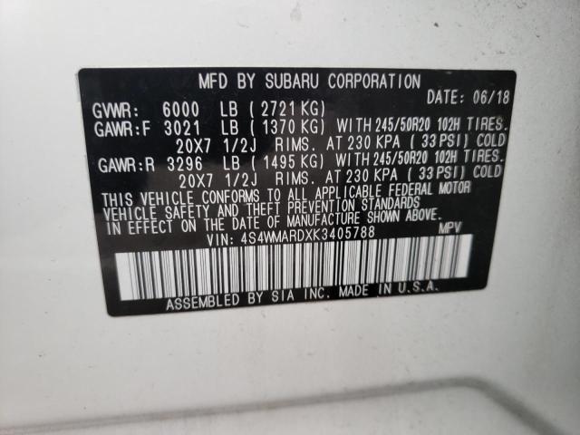 2019 SUBARU ASCENT TOU 4S4WMARDXK3405788