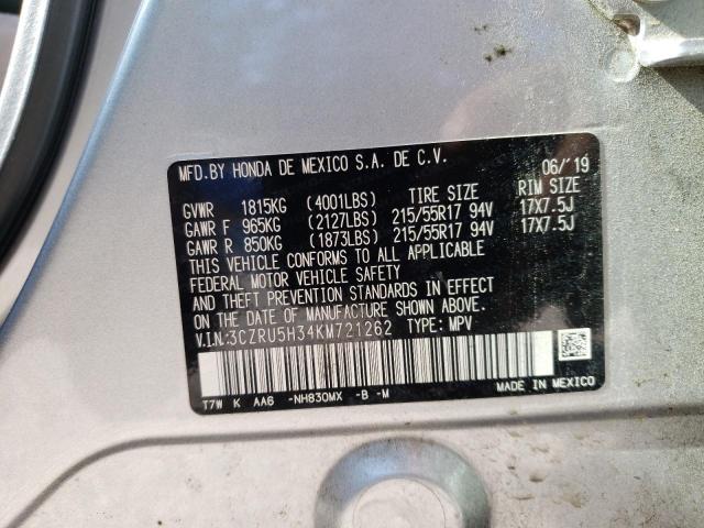 3CZRU5H34KM721262 Honda Hr-V Lx 2019. Фото: 9