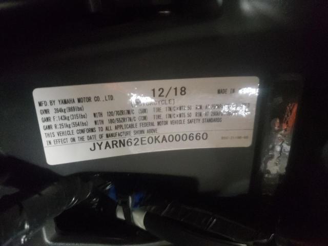2019 YAMAHA MTT09 GT JYARN62E0KA000660