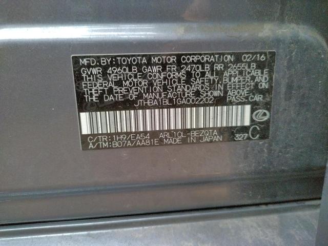 2016 LEXUS GS 200T BA JTHBA1BL1GA002202