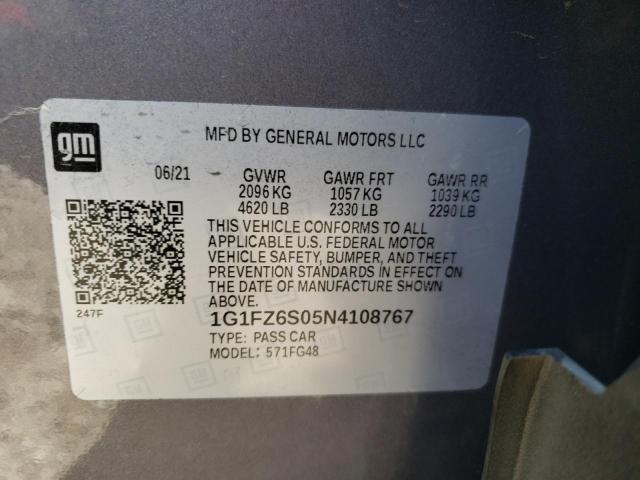 2022 CHEVROLET BOLT EUV P 1G1FZ6S05N4108767
