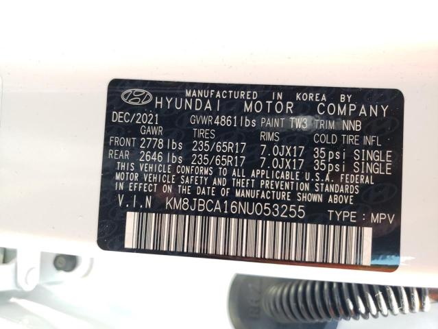 2022 HYUNDAI TUCSON BLU KM8JBCA16NU053255