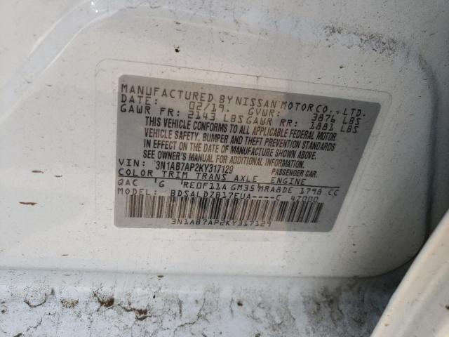 3N1AB7AP2KY317129 Nissan Sentra S 2019. Фото: 9