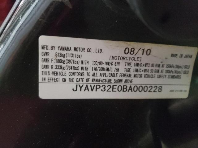 2011 YAMAHA XVS1300 CT JYAVP32E0BA000228