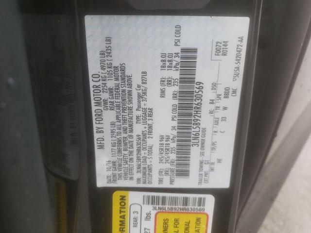 2017 LINCOLN MKZ PREMIE 3LN6L5B92HR630569