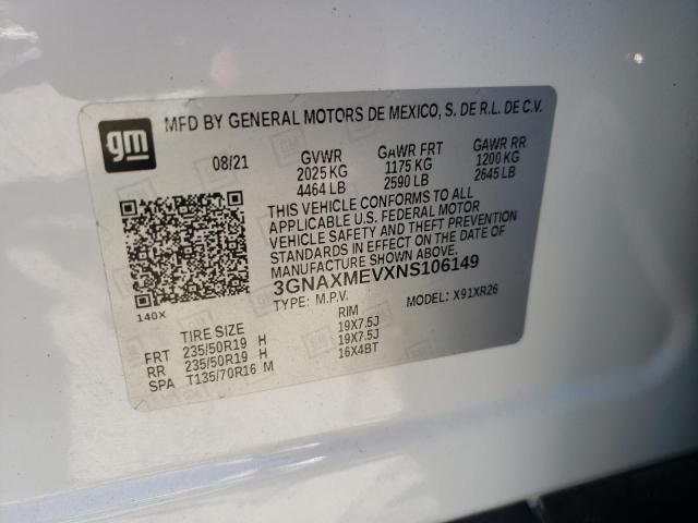2022 CHEVROLET EQUINOX RS 3GNAXMEVXNS106149