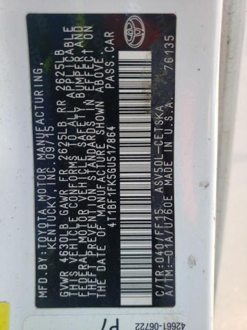 2016 TOYOTA UK 4T1BF1FK5GU517864