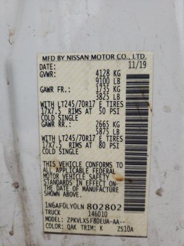 2020 NISSAN NV 2500 SV 1N6AF0LY0LN802802
