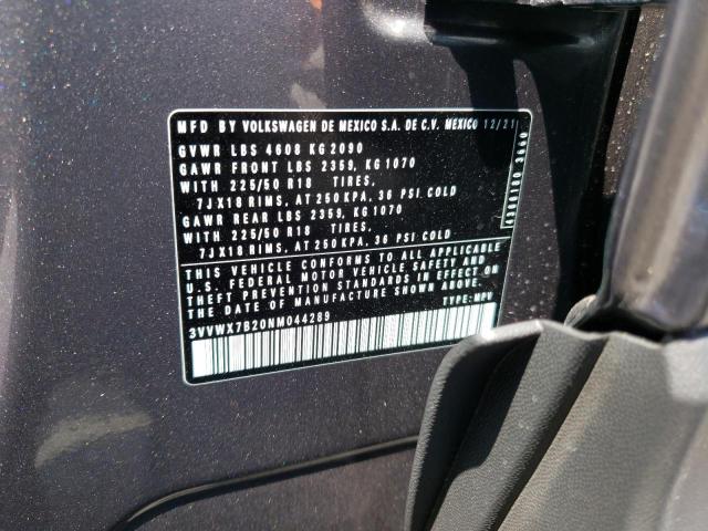 2022 VOLKSWAGEN TAOS SE 3VVWX7B20NM044289
