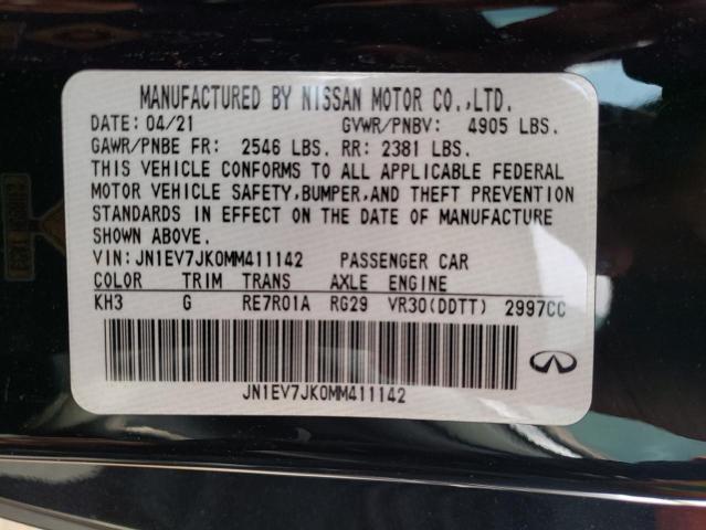 2021 INFINITI Q60 PURE JN1EV7JK0MM411142