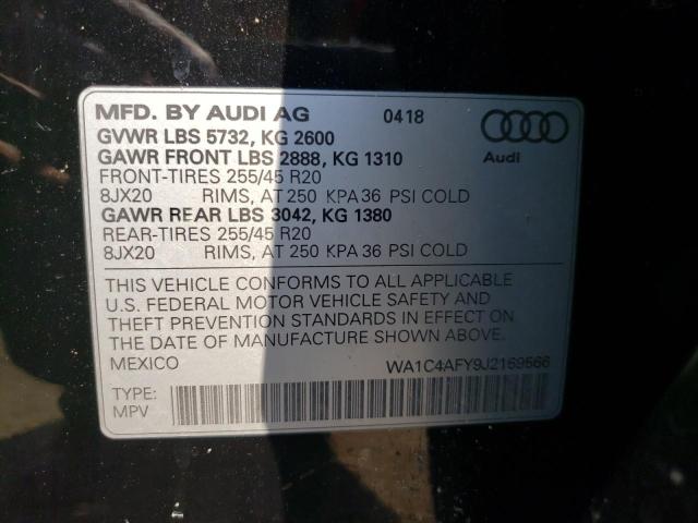 2018 AUDI SQ5 PRESTI WA1C4AFY9J2169566