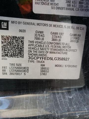 2020 CHEVROLET 1500 3GCPYFED5LG358927