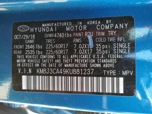 2019 HYUNDAI TUCSON AWD KM8J3CA49KU881237